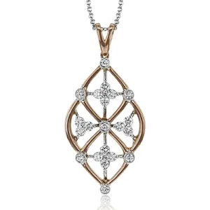 Trellis Pendant Necklace in 18k Gold with Diamonds LP4525 WHITE 18K X