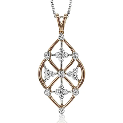 Trellis Pendant Necklace in 18k Gold with Diamonds LP4525 WHITE 18K X
