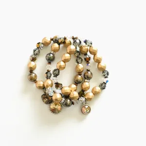 Triple Strand Stretch Bracelet Set featuring LCT White Patina