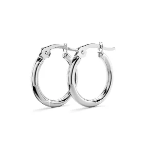Trishia Hoop White Gold Layered Earrings 15mm