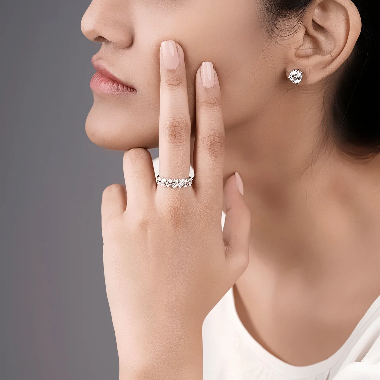 Tumbling Oval Band - 930 Recycled Silver