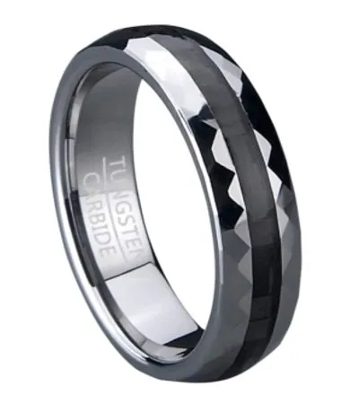 Tungsten Wedding Ring with Carbon Fiber Center Inlay | 6mm