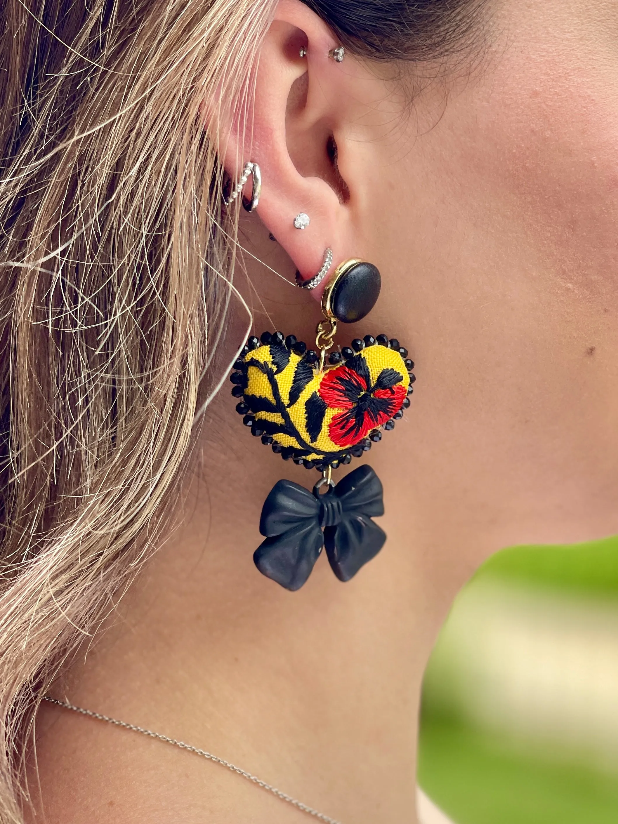 Velveta Embroidered Earrings