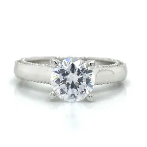 Verragio Solitaire Milgrain Engagement Ring in 18K White Gold