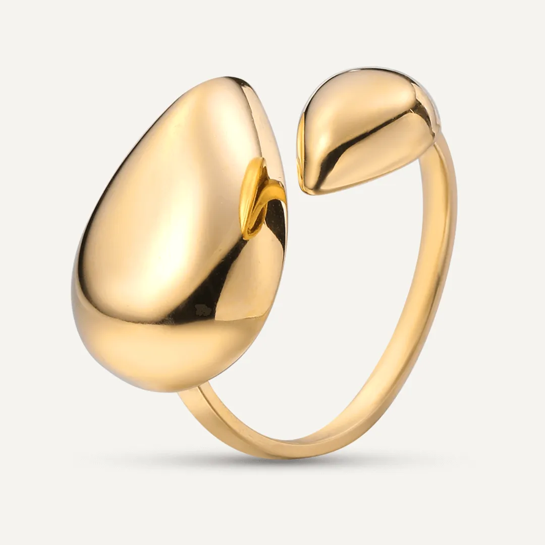 Vibes | Pebble Open Ring | 18K Gold-Plated