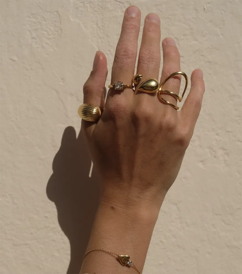 Vibes | Pebble Open Ring | 18K Gold-Plated