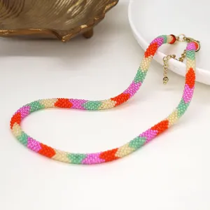 Vibrant Beaded Popcorn Necklace