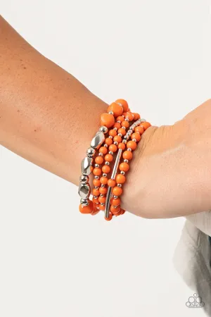 Vibrantly Vintage - Orange Bracelet - #2107