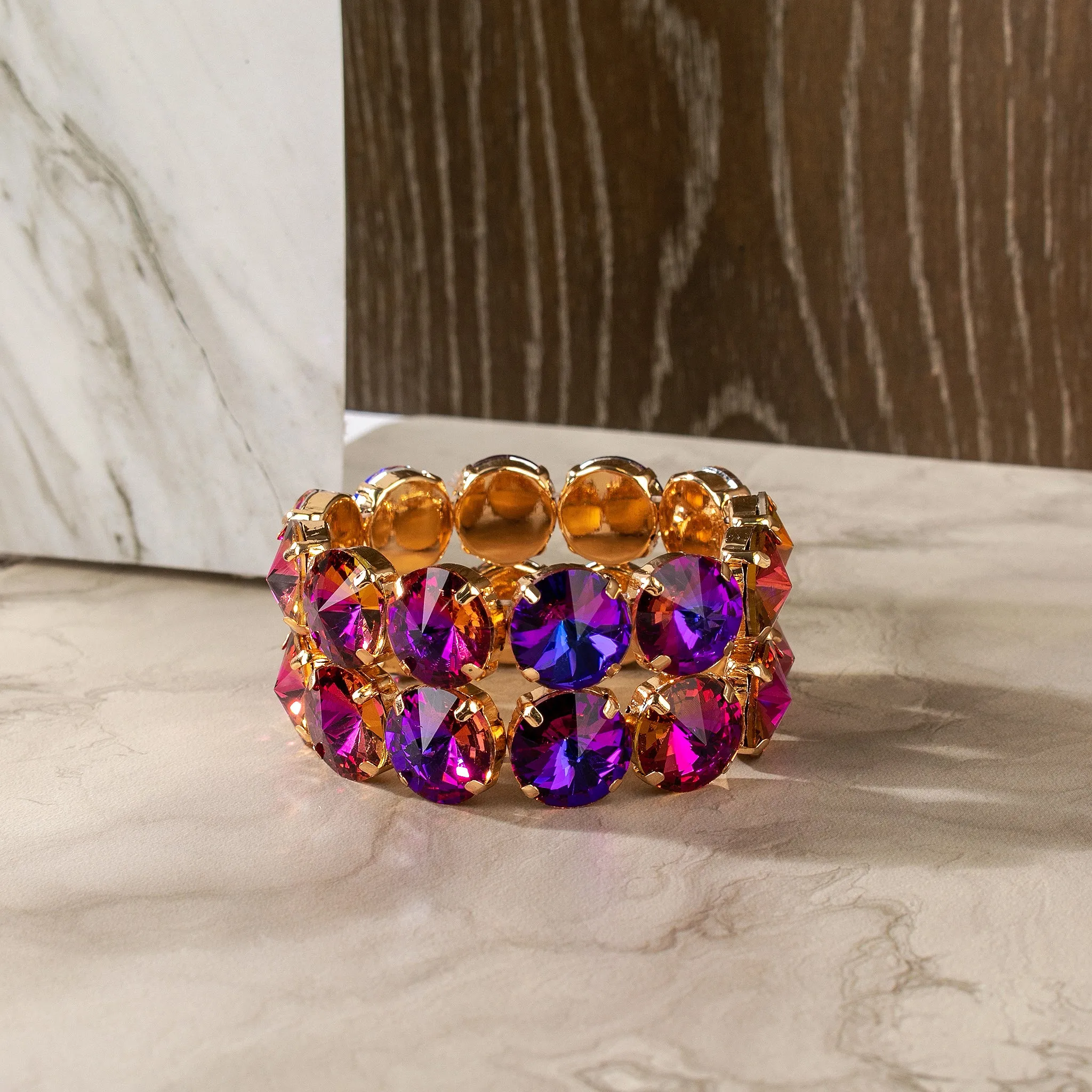 Vina Round Shapes Rhinestone Bracelets