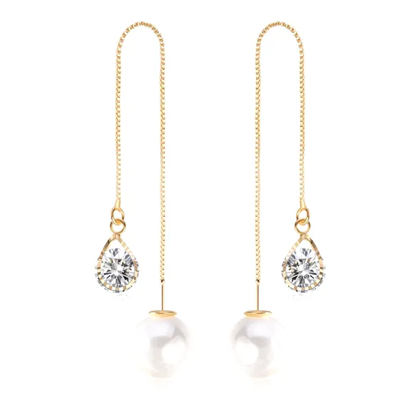 Water Drop Austrian Crystal Long Earrings