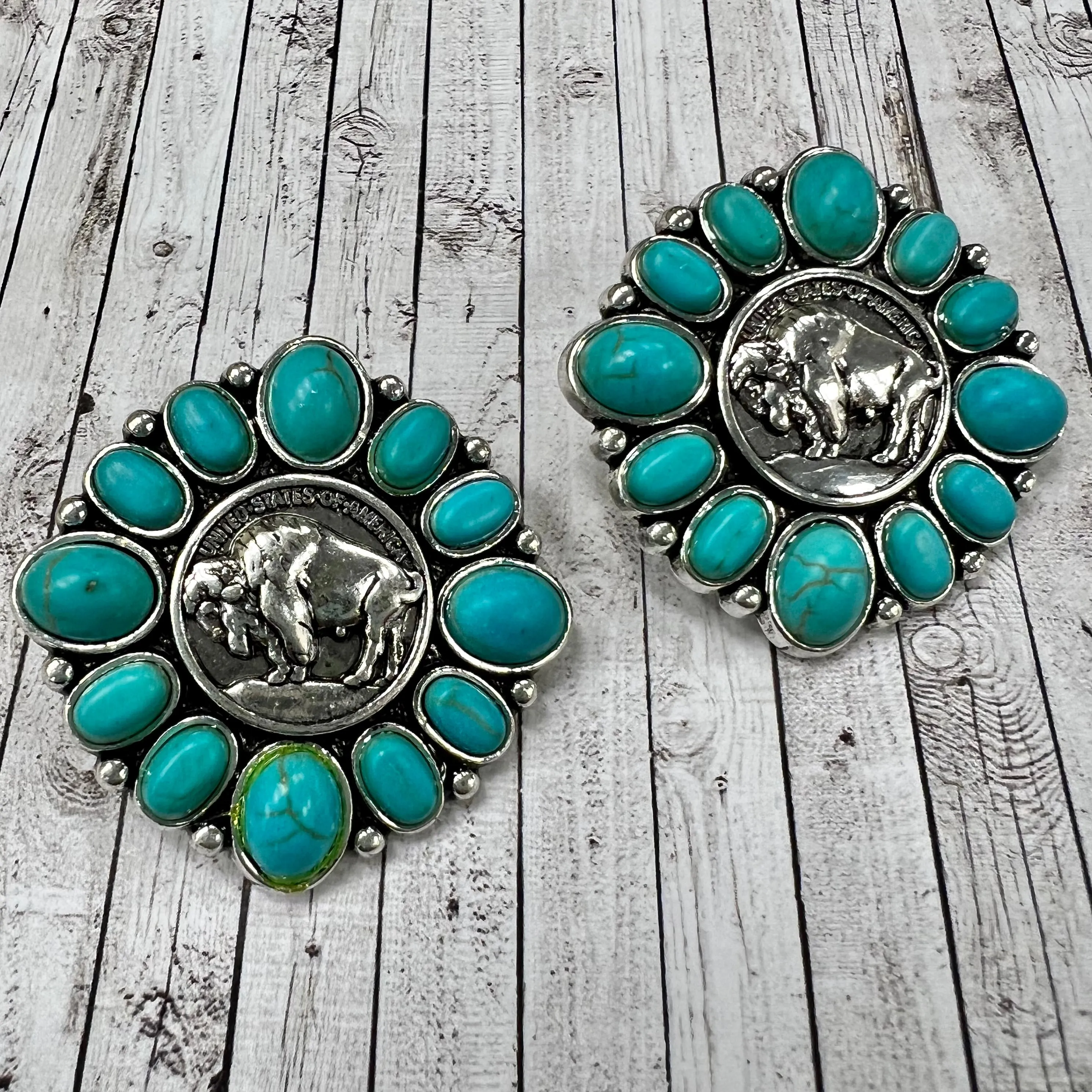 Where The Turquoise Buffalo Roams Earrings