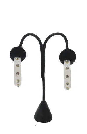 White Crystal Station Acetate Hoops