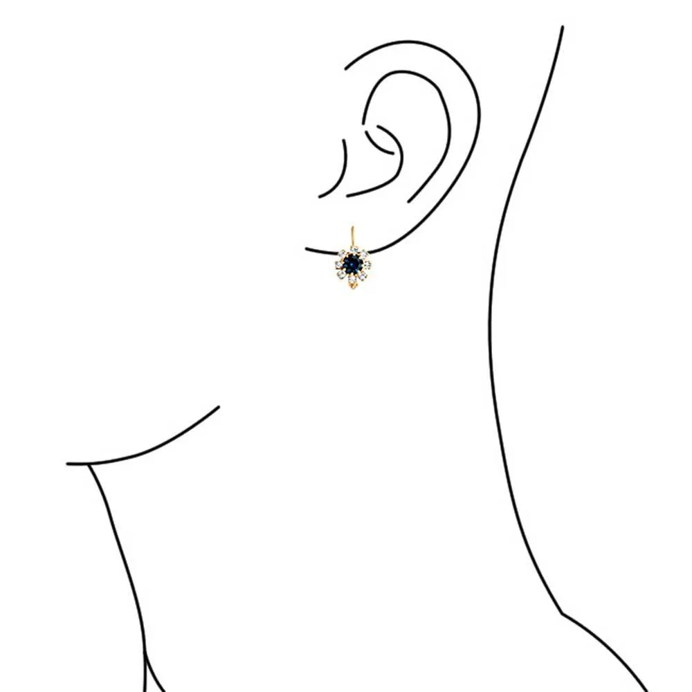 White CZ Flower Gold Plated Drop Earrings More Colors