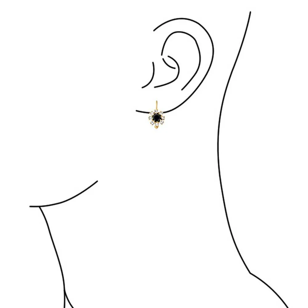 White CZ Flower Gold Plated Drop Earrings More Colors
