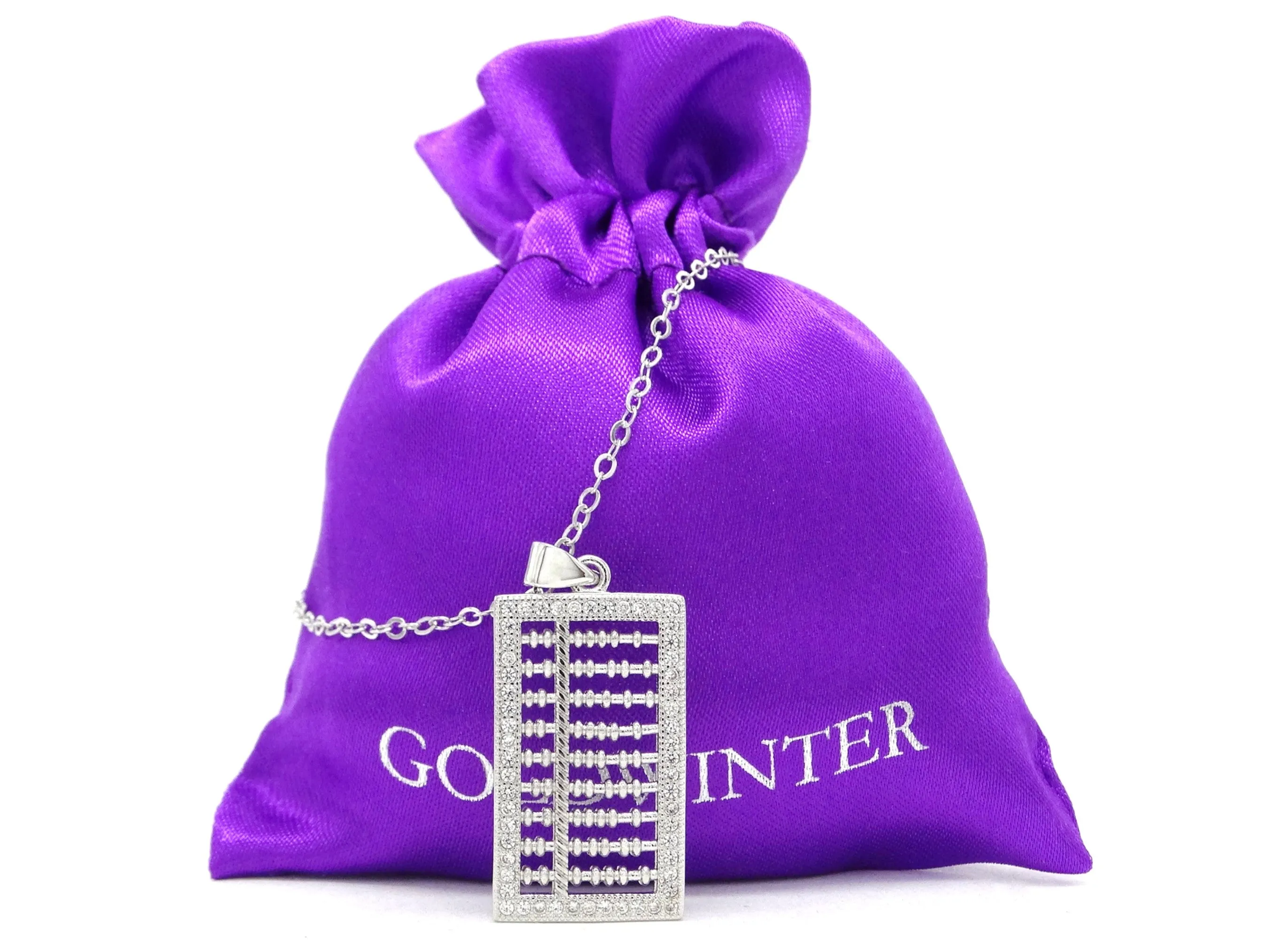 White Gold Abacus Necklace