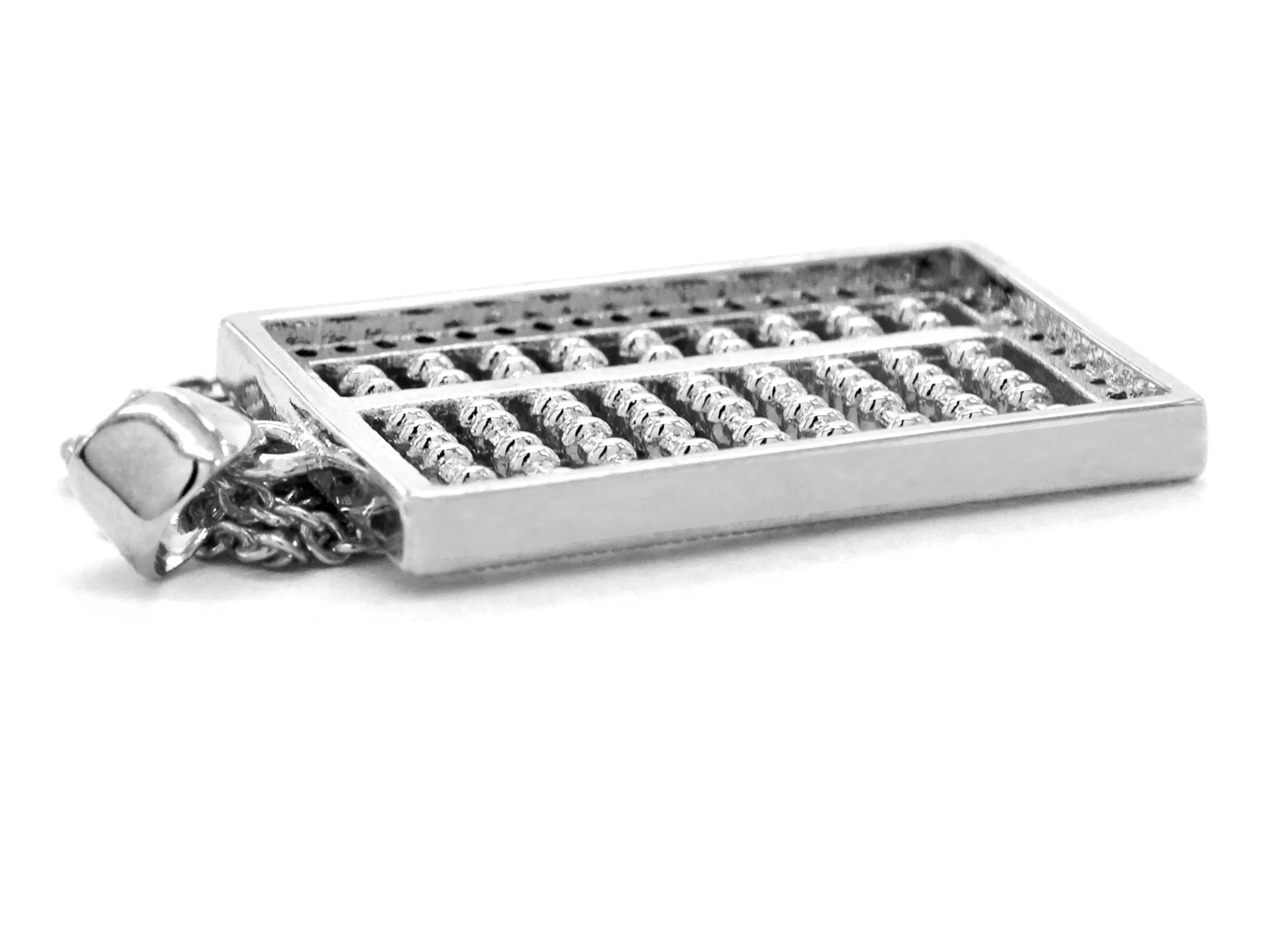 White Gold Abacus Necklace
