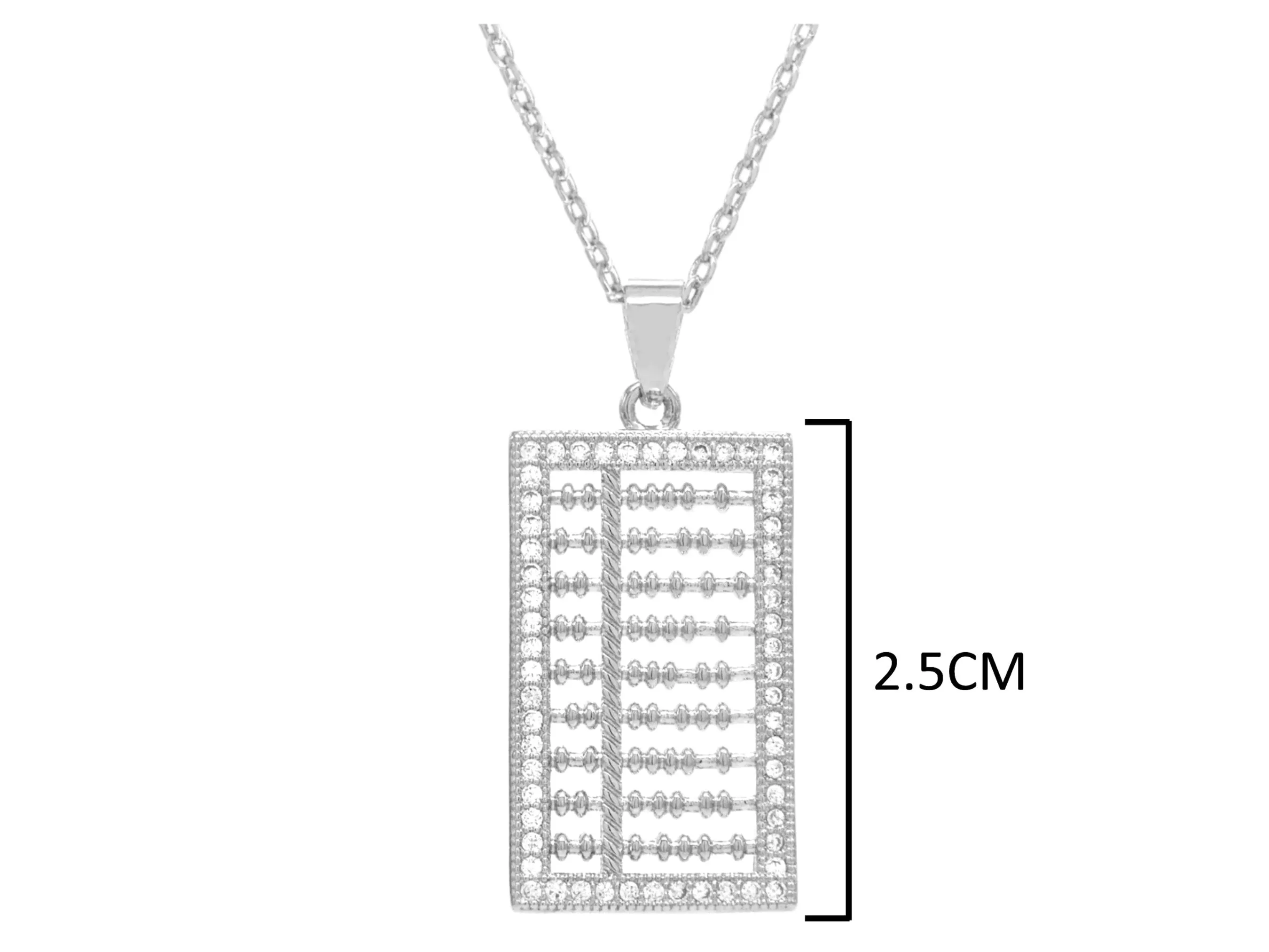 White Gold Abacus Necklace