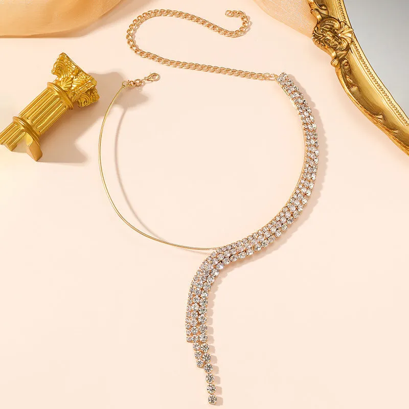 Wholesale Sparkling Rhinestone Patchwork Necklace