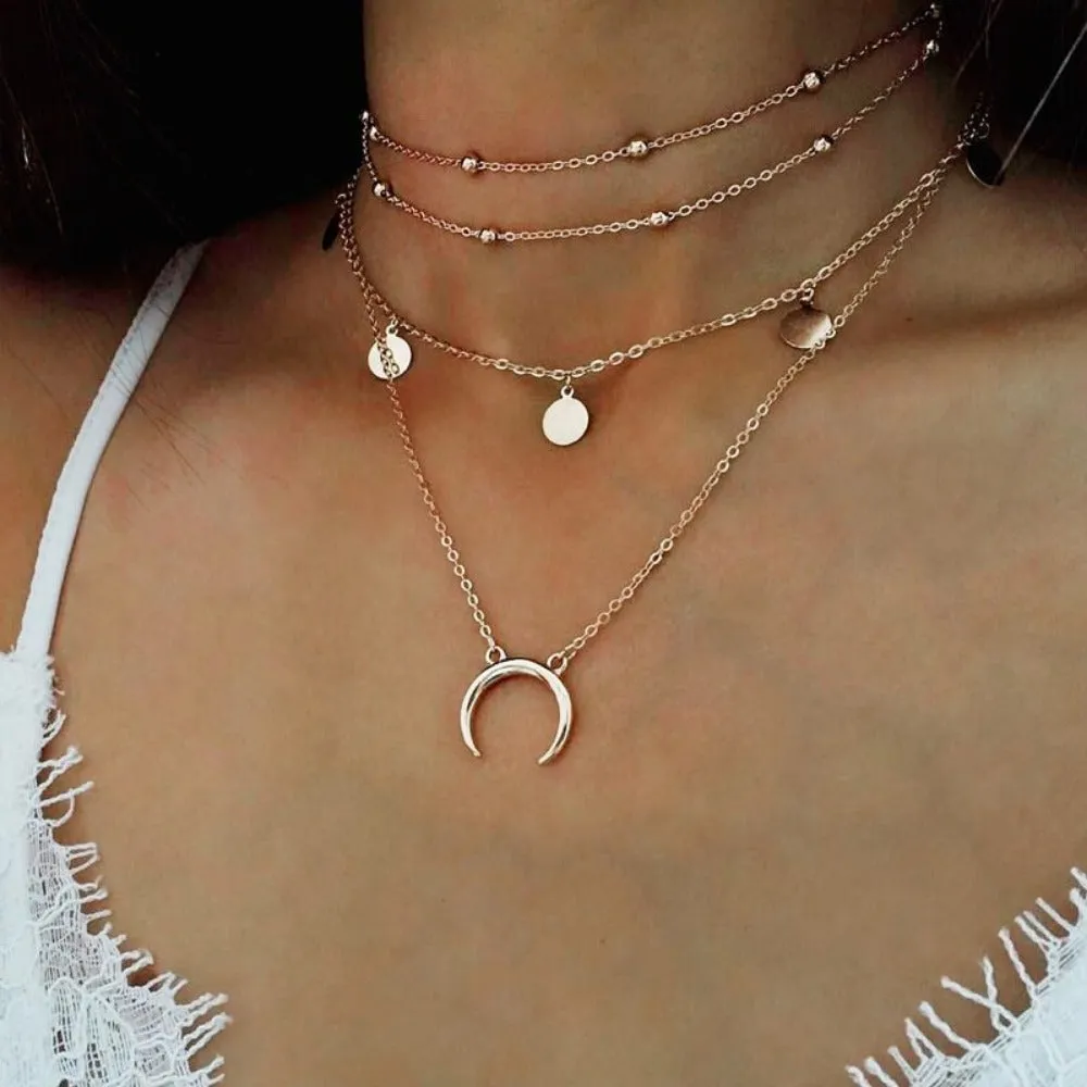 women's necklaces bohoo pendants charming multilayer collar necklace ✈️ free.shipping