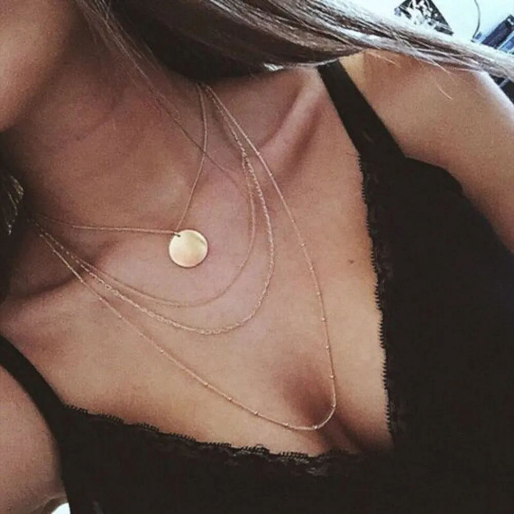 women's necklaces bohoo pendants charming multilayer collar necklace ✈️ free.shipping