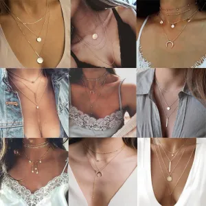 women's necklaces bohoo pendants charming multilayer collar necklace ✈️ free.shipping