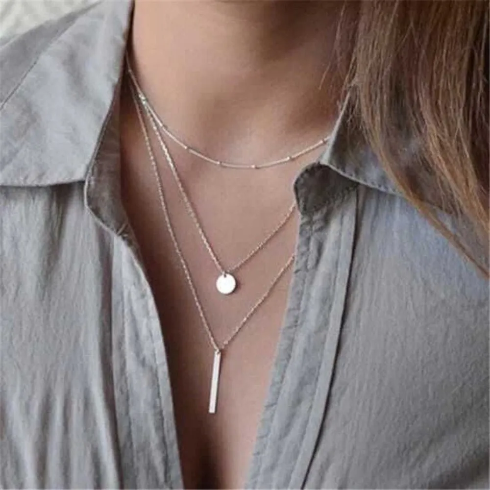 women's necklaces bohoo pendants charming multilayer collar necklace ✈️ free.shipping
