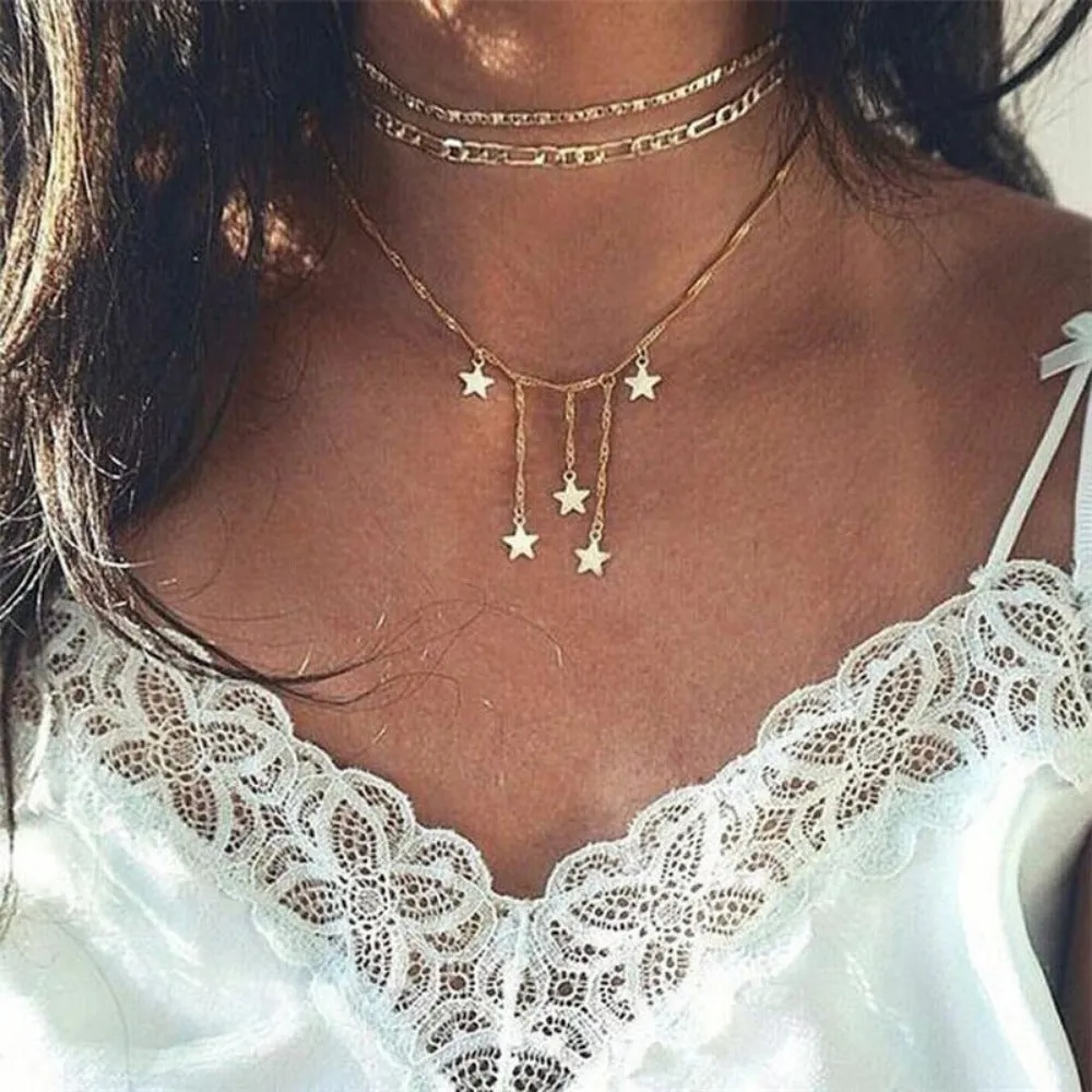 women's necklaces bohoo pendants charming multilayer collar necklace ✈️ free.shipping