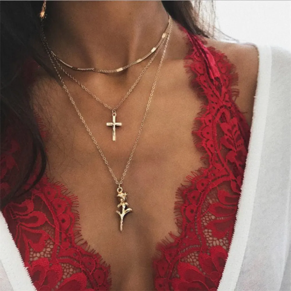 women's necklaces bohoo pendants charming multilayer collar necklace ✈️ free.shipping