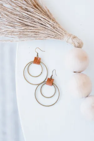 Zara Double Circle Flair Hoops - Gold