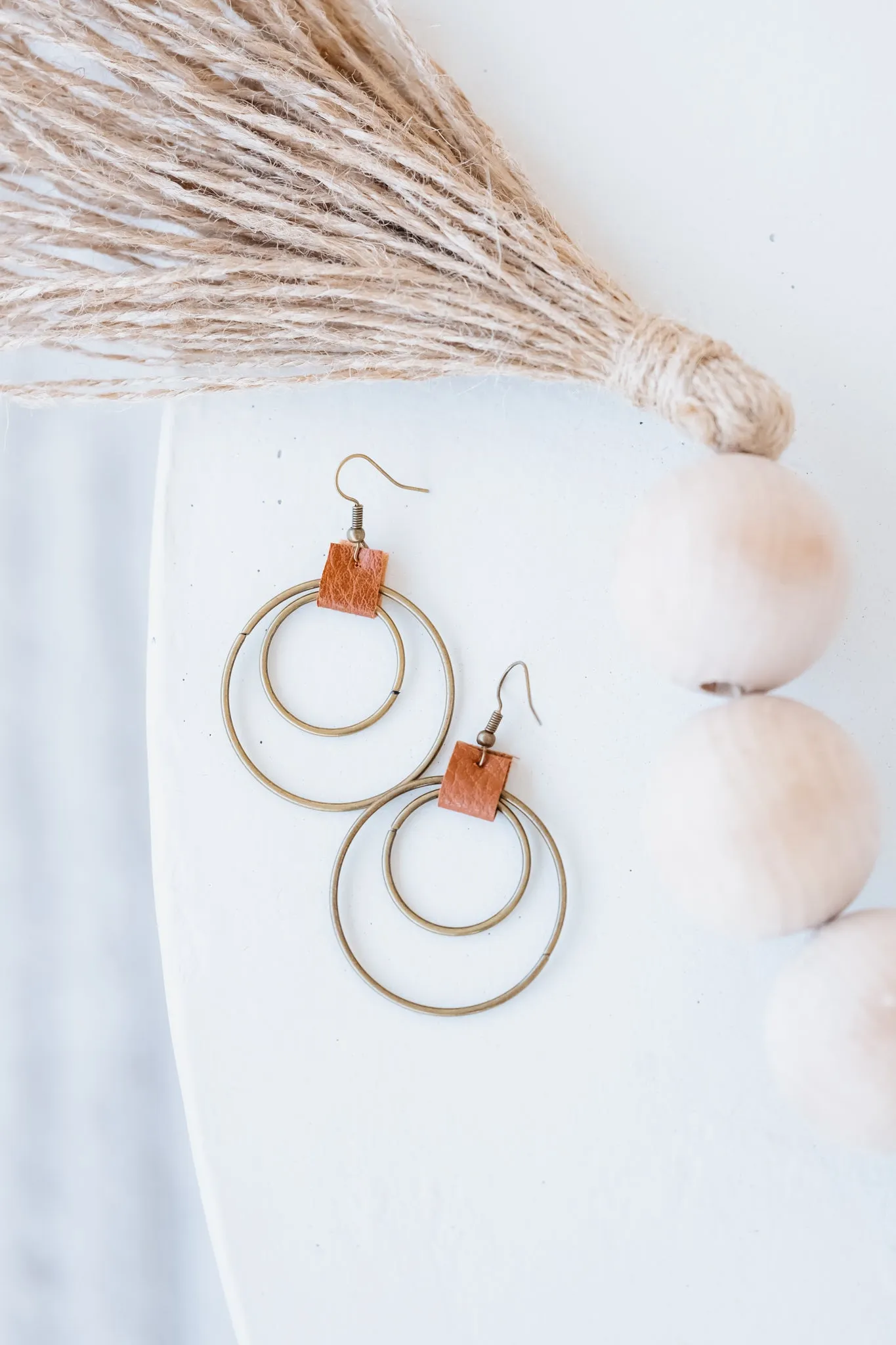 Zara Double Circle Flair Hoops - Gold